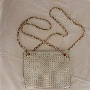 Ganson Elegant Gold Chain Woven Leather Handbag Vintage